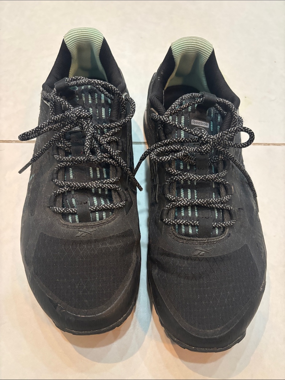 Reebok Women's Black Athletic Shoes with Mint Interior